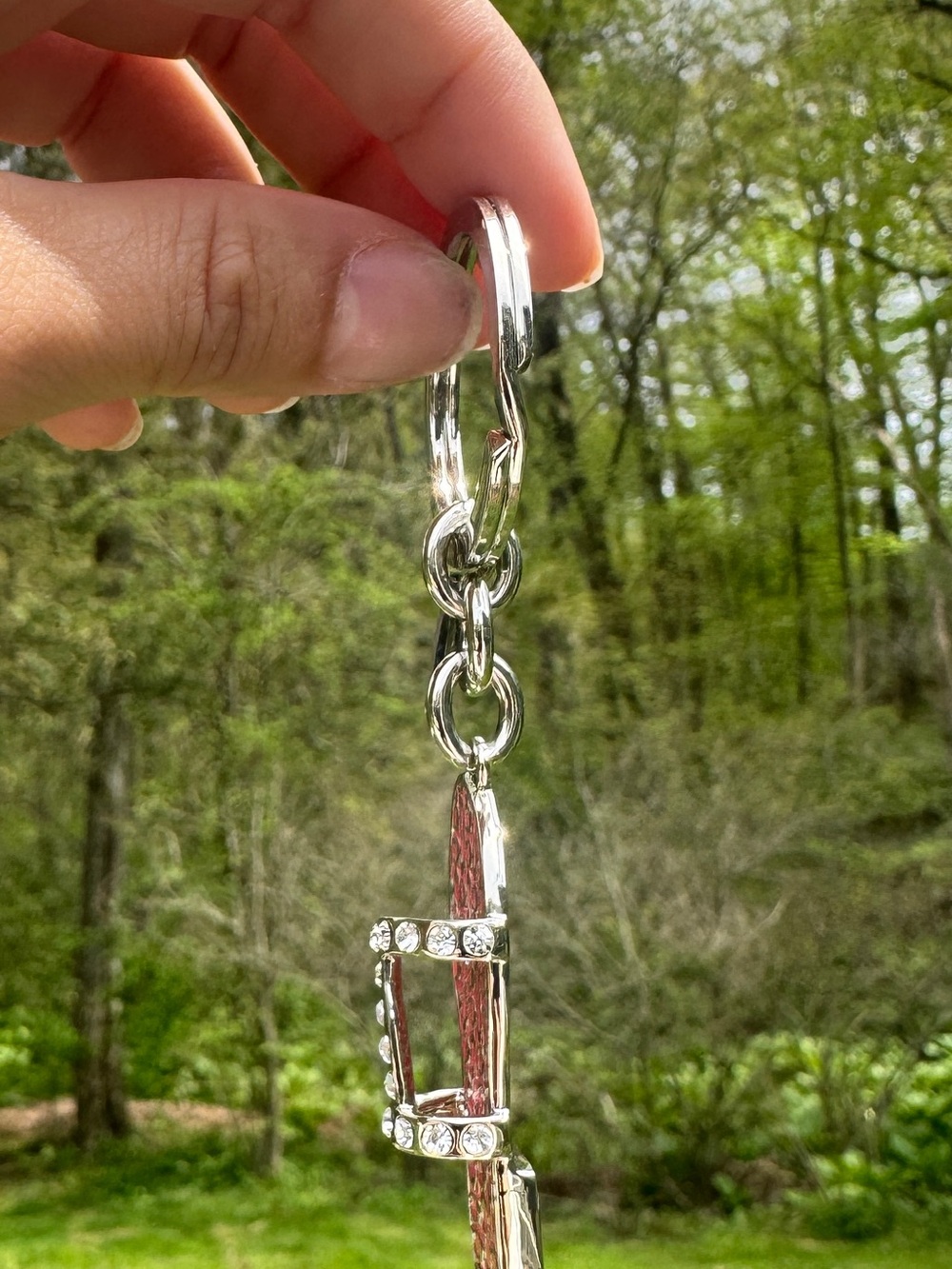 Coach Pink Signature Sandal Keychain Charm Rhinestone Flip Flop Key Fob Y2K NWOT - Picture 3 of 10